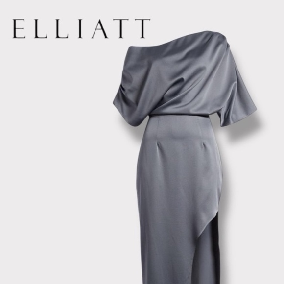 Elliatt Andrea Gown Charcoal Gray Maxi Dress Nordstrom NWT Size Small - Picture 2 of 15